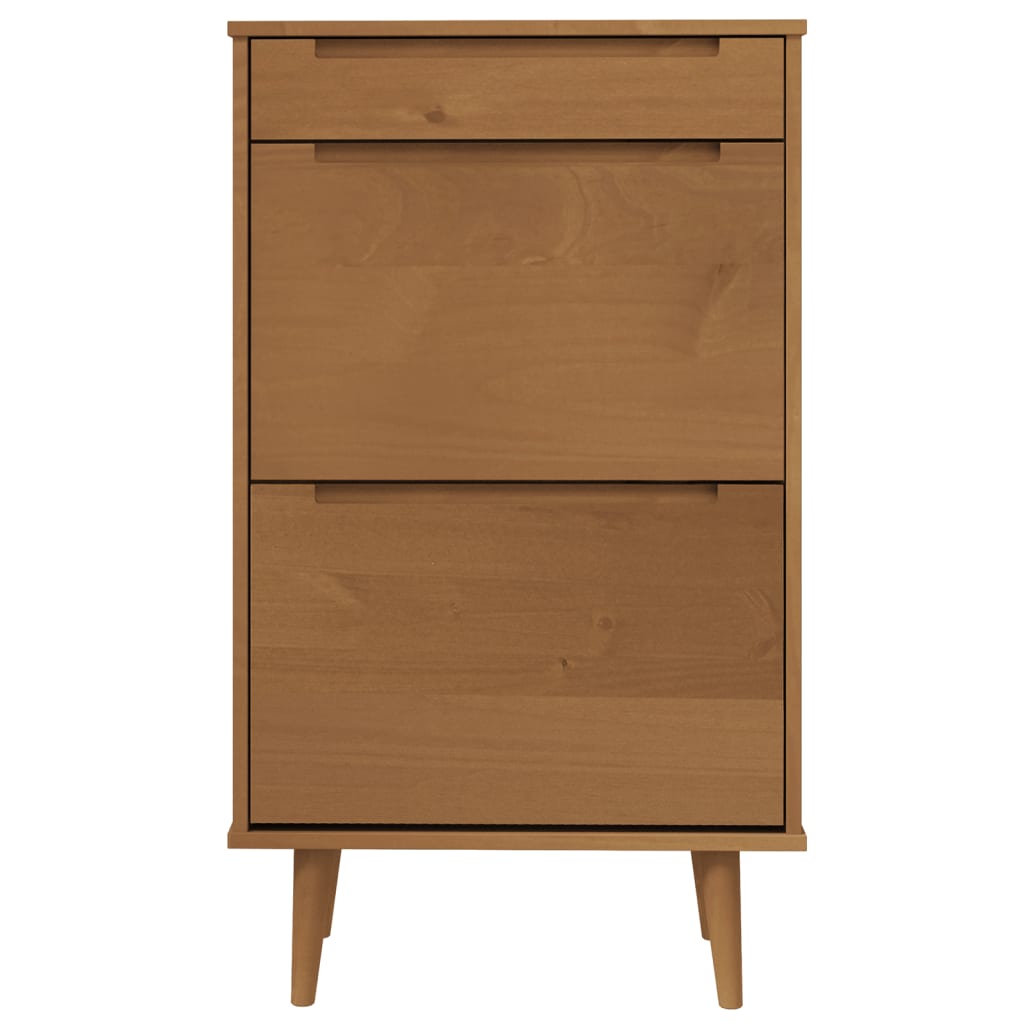 Zapatero Molde Madera Maciza De Pino Marrón 59,5x35x103 Cm / Vetonek_5