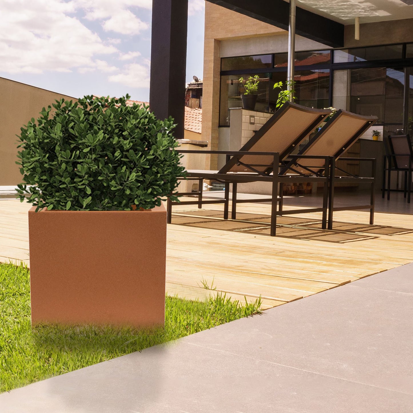 Macetero De Polietileno Terracota 50x50