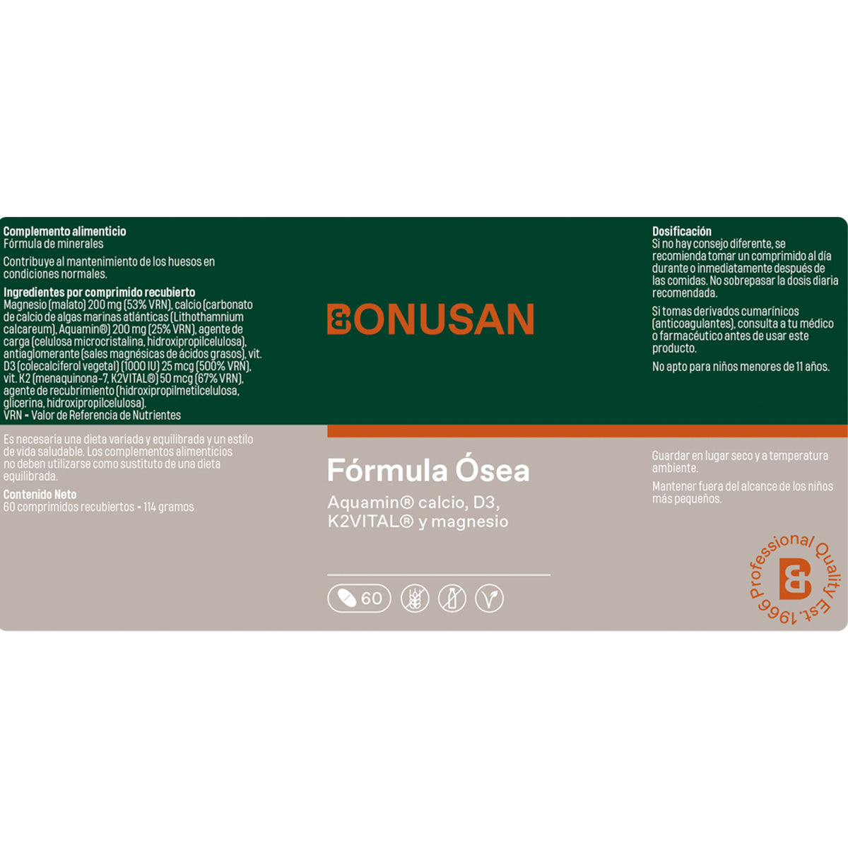 Bonusan Fórmula Óssea 60 comprimidos