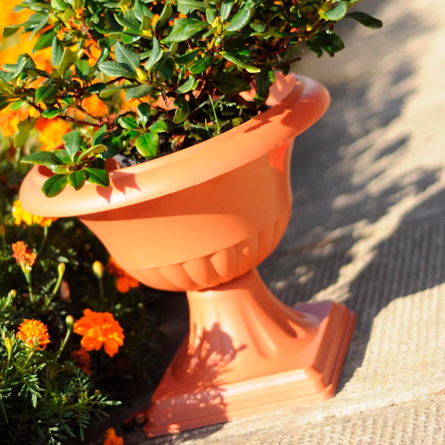 Maceta Ornamental Con Pie Atena 7,5l., Dimensiones (mm) 395x395x350, Color Terracota_4