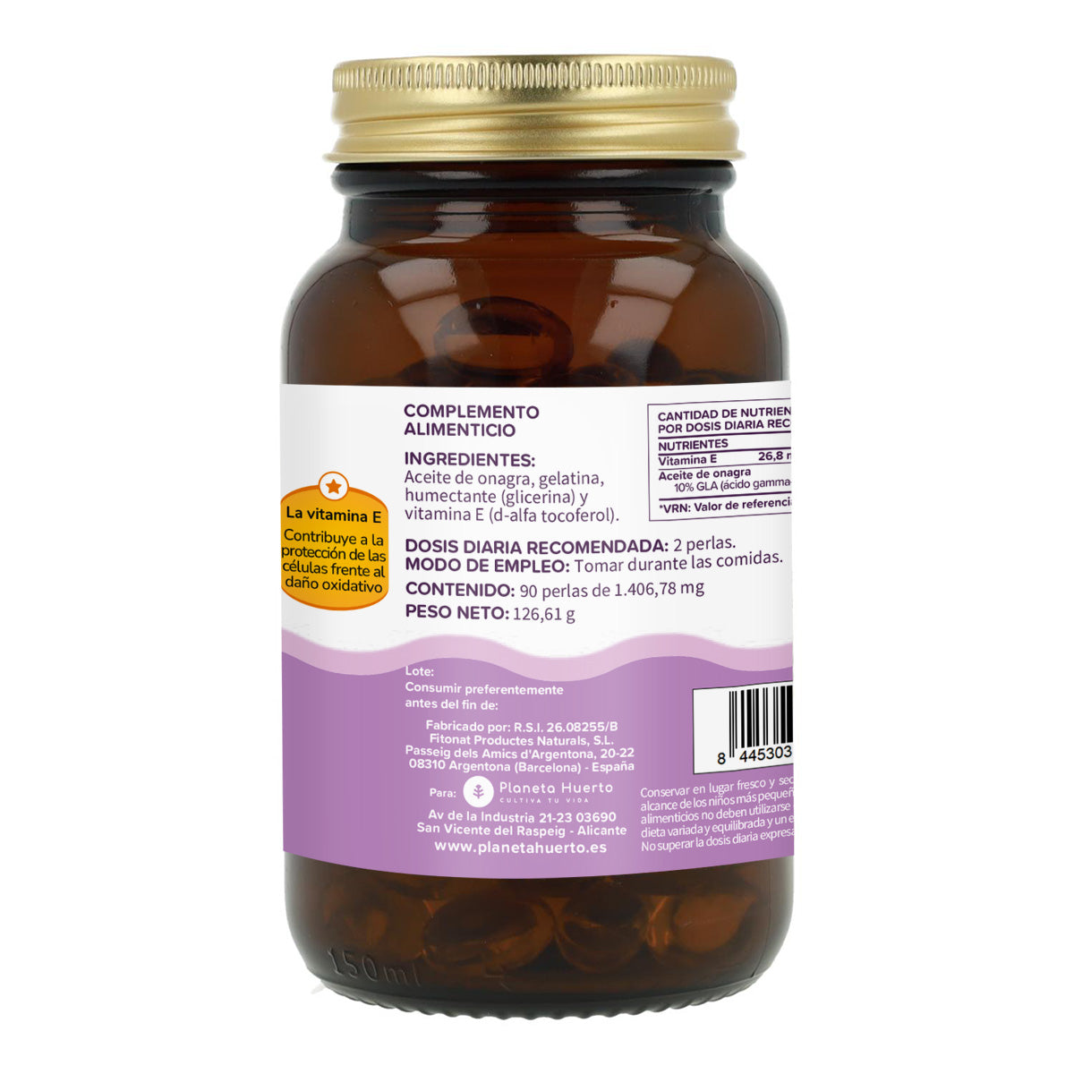 Óleo de Onagra 1000 mg Planeta Huerto 90 pérolas