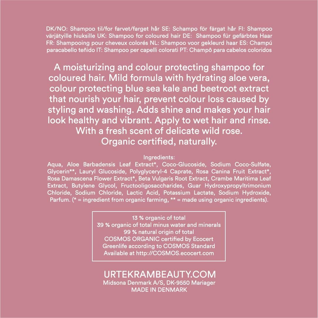 Urtekram Soft Wild Rose Color Shampoo, 500 ml