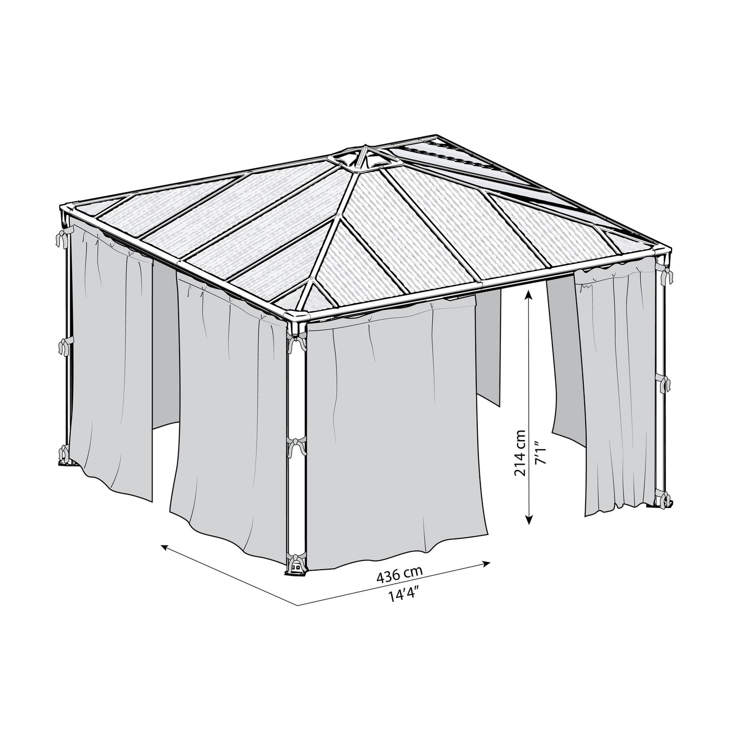 Conjunto de redes mosquiteiras para gazebo Palermo 4300