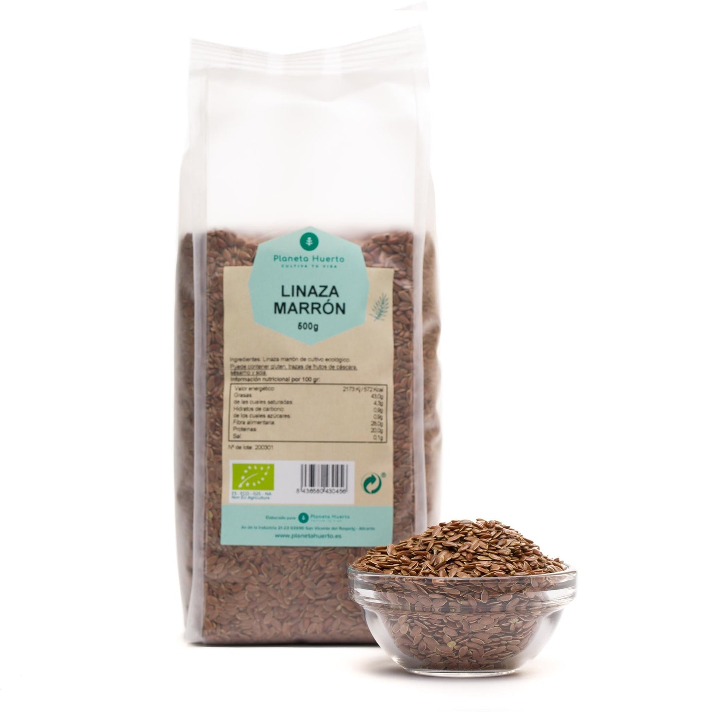 Sementes de linhaça castanha ECO Planeta Huerto 500 g