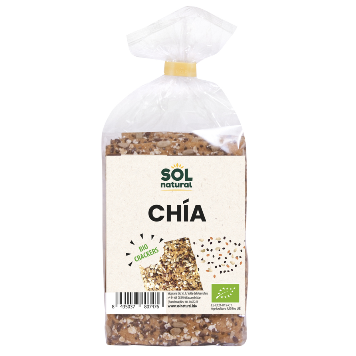 Bolachas com Sementes de Chia Biológicas Sol Natural 200g