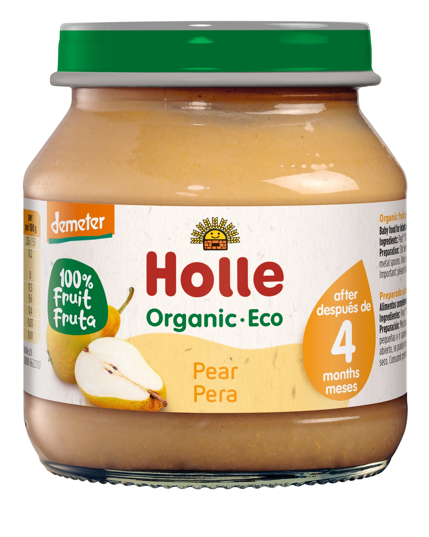 100 % Pera Demeter a partir 4 meses Holle 125gr
