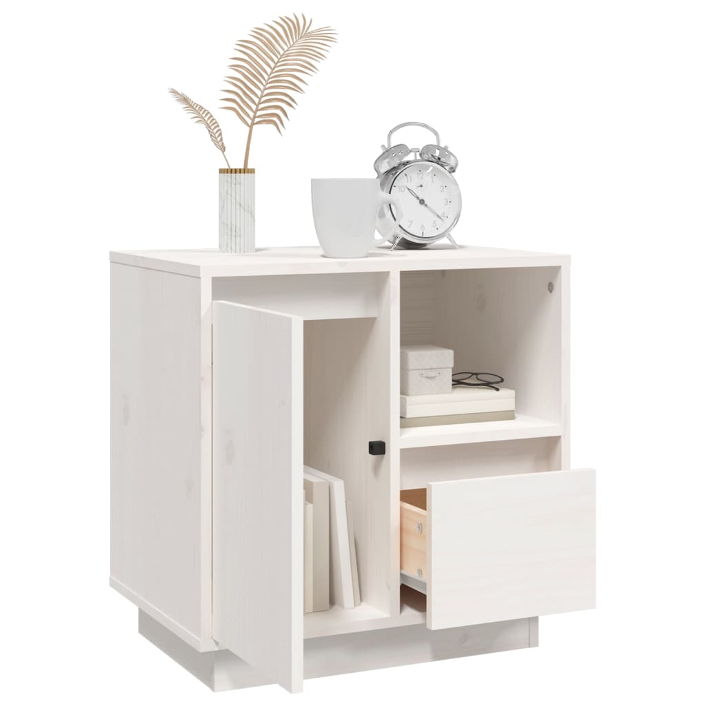 Mesitas De Noche 2 Uds Madera Maciza Pino Blanco 50x34x50 Cm_4