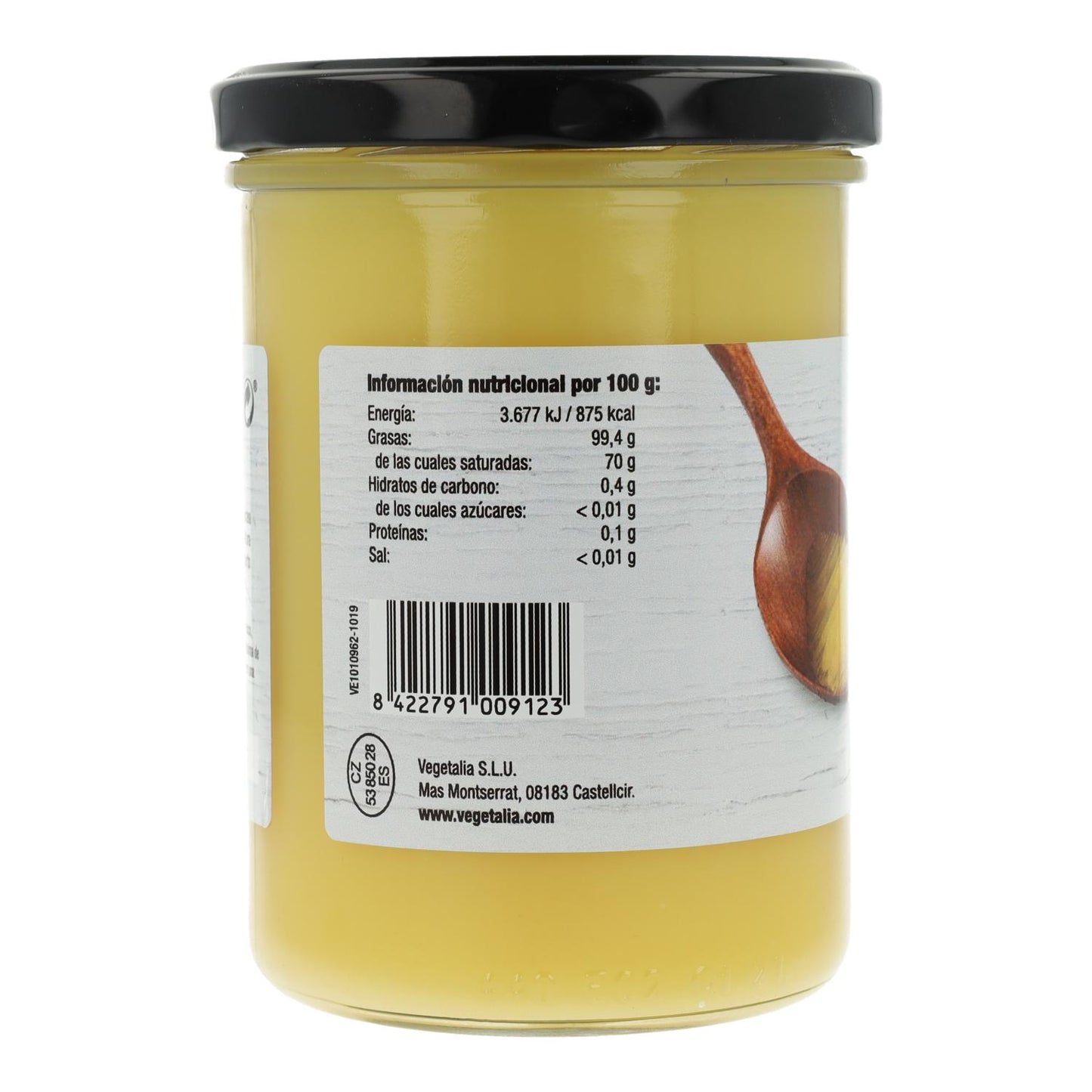 Ghee Manteiga Clarificada 100% natural Vegetalia 450 ml