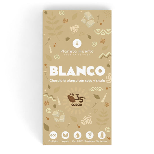 Barra de chocolate branco vegan 35% ECO Planeta Huerto 70 g