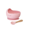 Conjunto de alimentação Saro Baby Wave com ventosa rosa