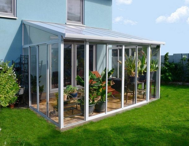 Pérgula fechada em alumínio branco San Remo 300x435 cm Canopia da Palram