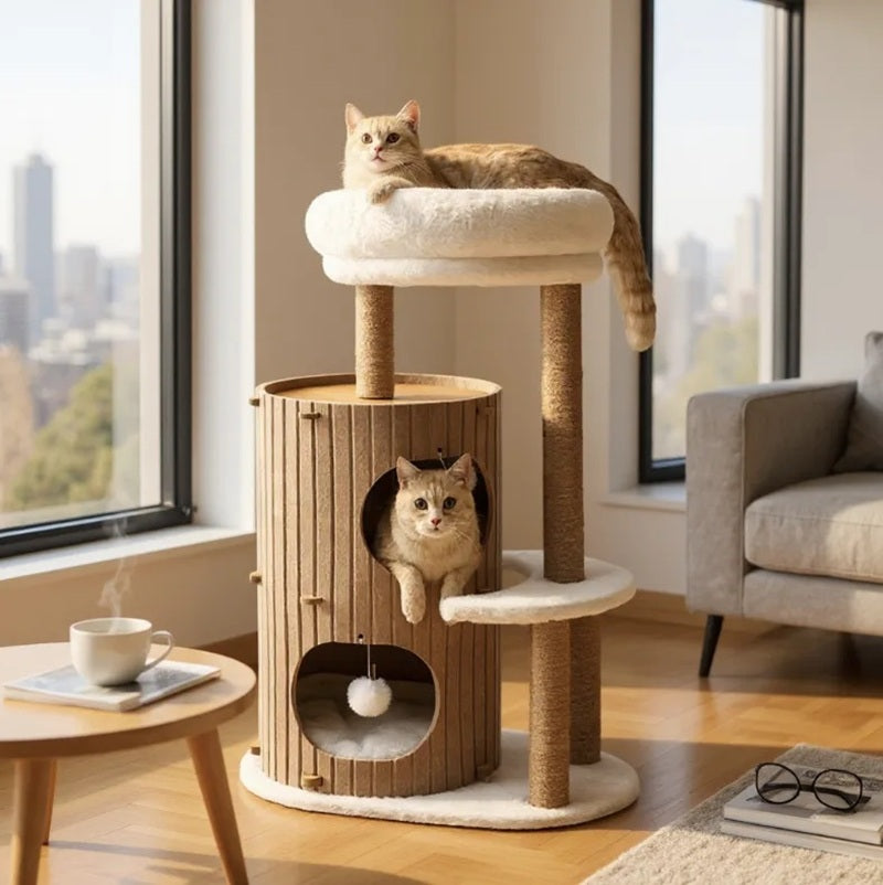 Árbol Para Gatos Horizonte Con Diseño Moderno Y Refugio Confortable Althea Living 61x41x93cm_5