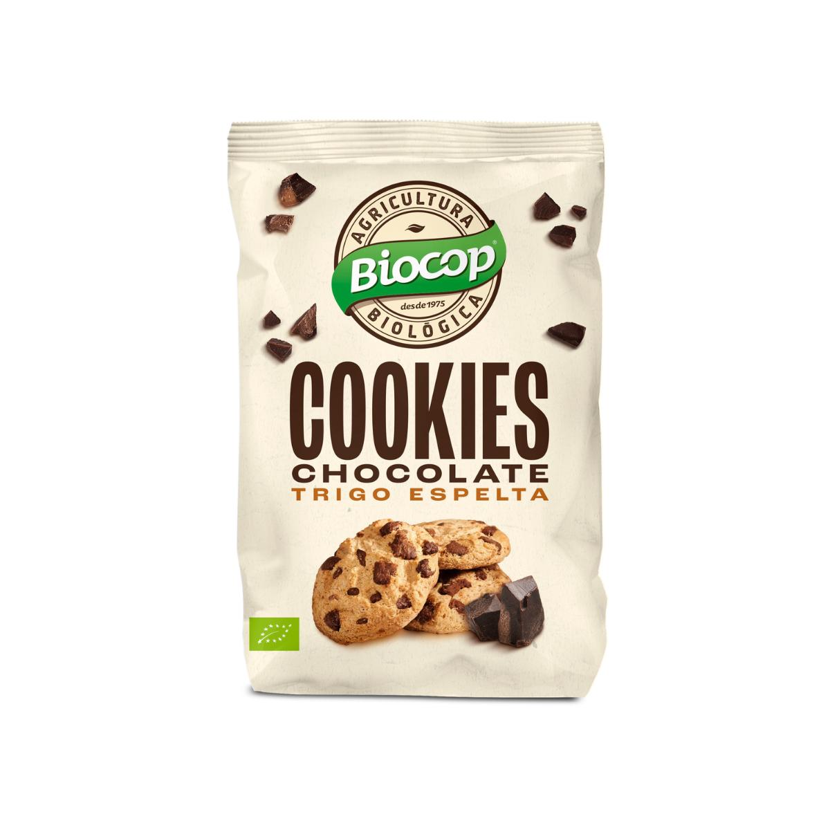 Bolachas de chocolate com pepitas de trigo e espelta Biocop 200g
