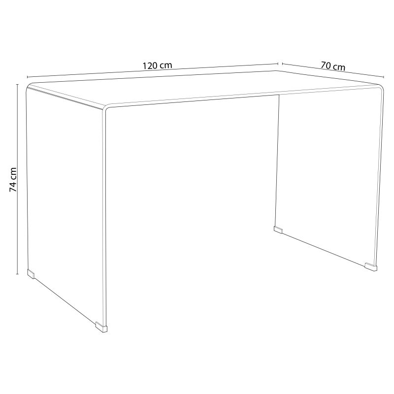 Mesa De Estudio Note Cristal, Cristal, 120 X 74 X 70cm_3