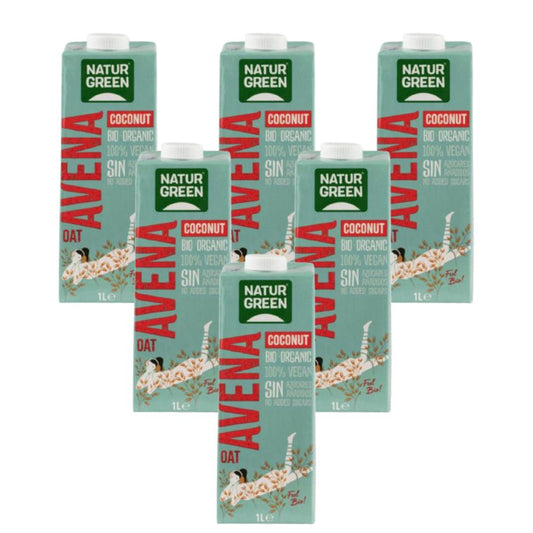 Pack de 6 Bebidas Biológicas de Aveia e Coco NaturGreen 1 L