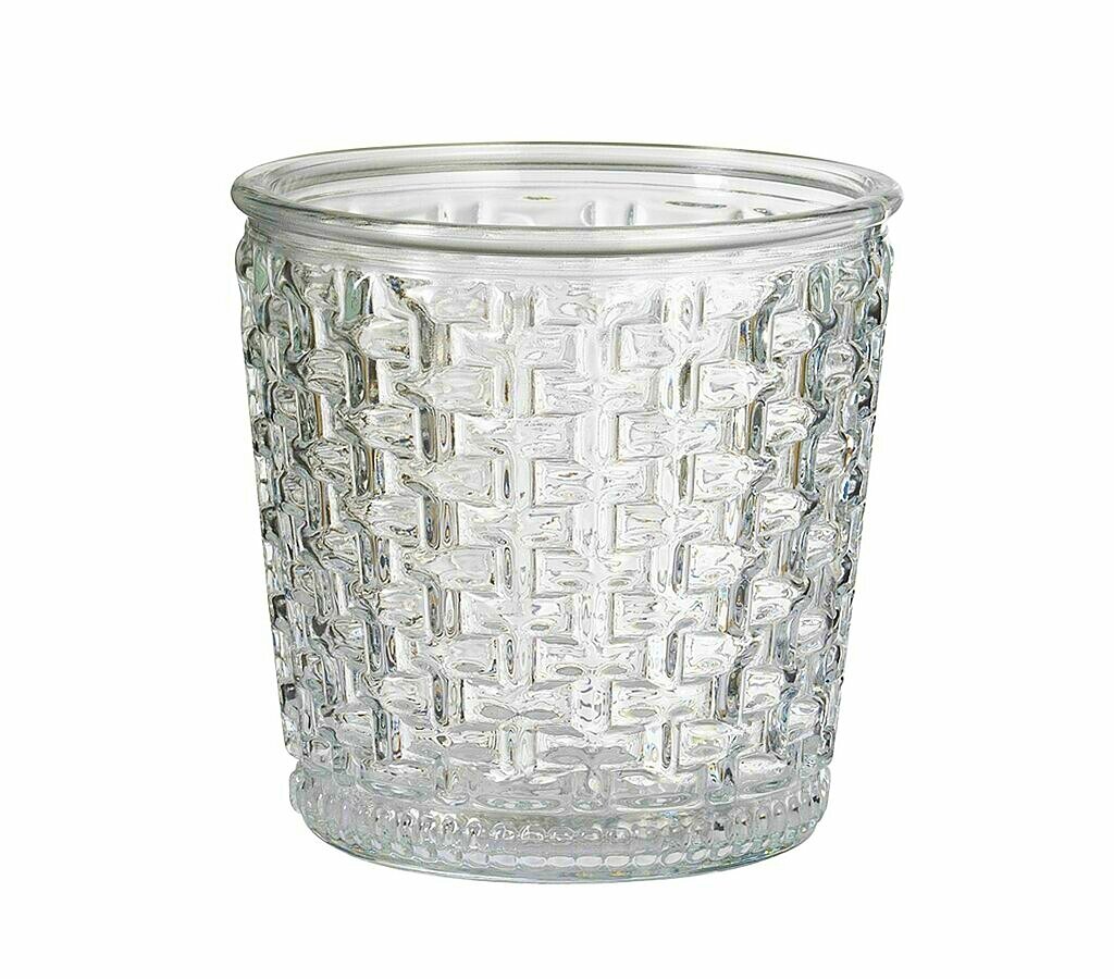 Macetero De Cristal Con Relieve 13.5x13.5cm_0