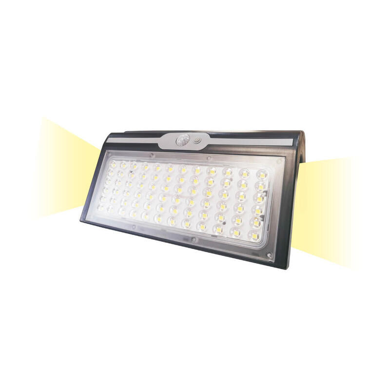 Aplique Solar 6w 430lm 6.500k Con Sensor Color Negro Edm_0