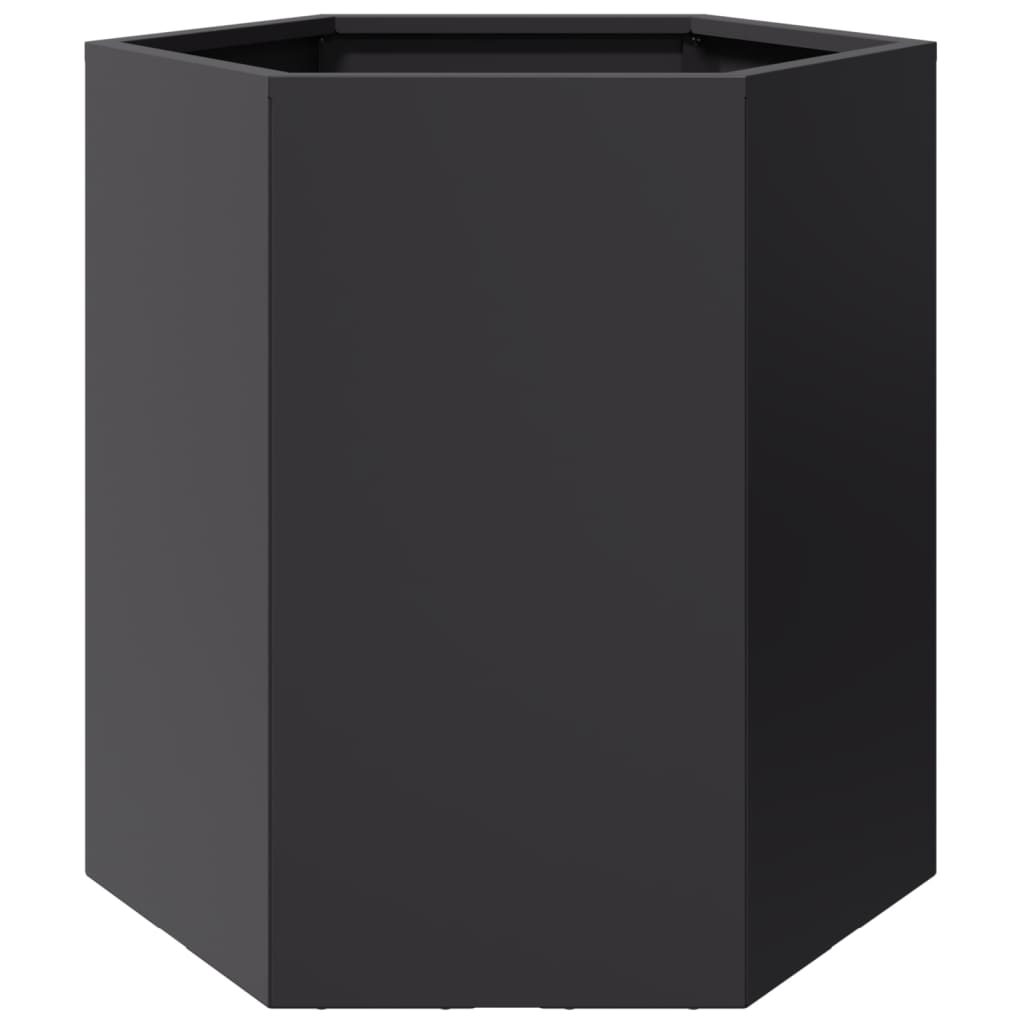 Jardinera Hexagonal Acero Negra 46x40x45 Cm_5
