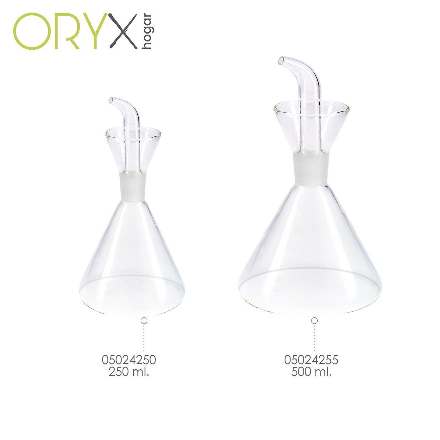 Aceitera De Cristal Con Sistema Antigoteo, Capacidad 250 Ml.