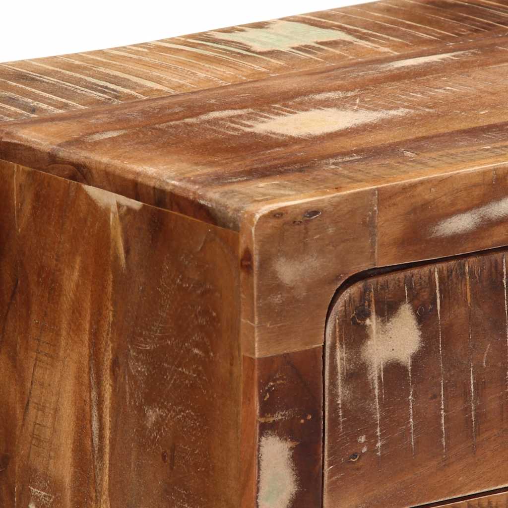 Mesita De Noche 40x32x46 Cm Madera Maciza Reciclada_4