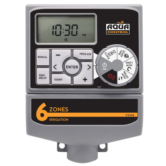 Programador de irrigação Aqua Control de 6 zonas
