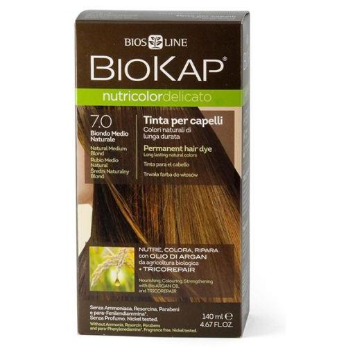Tinta Natural Loiro Médio Delicato Dye 7.00 Biokap 140 ml