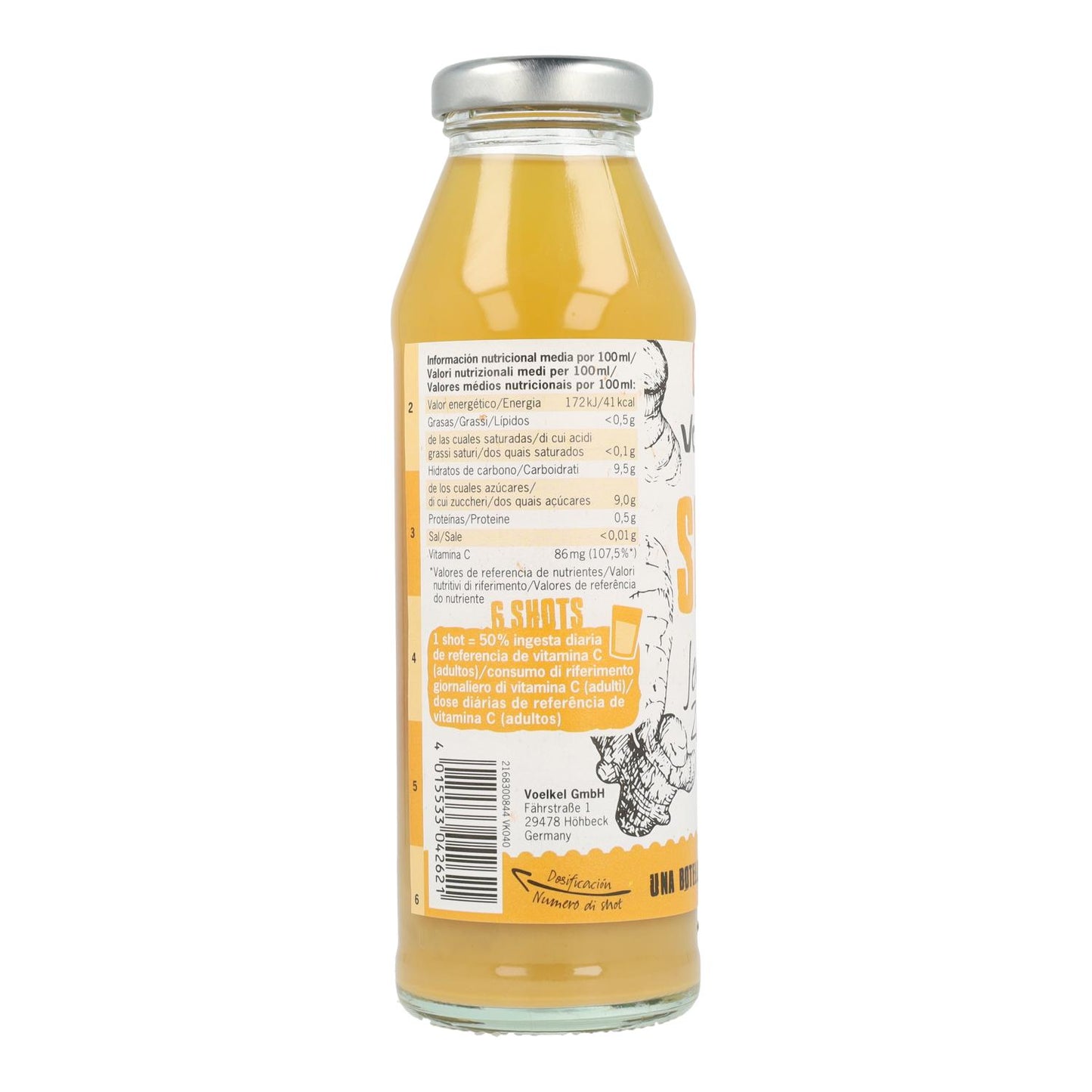 Gengibre SHOT (maçã, acerola, limão) New Voelkel 280ml