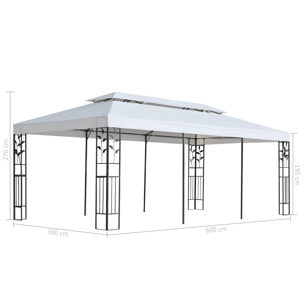 Vidaxl Cenador Blanco 3x6 M_5