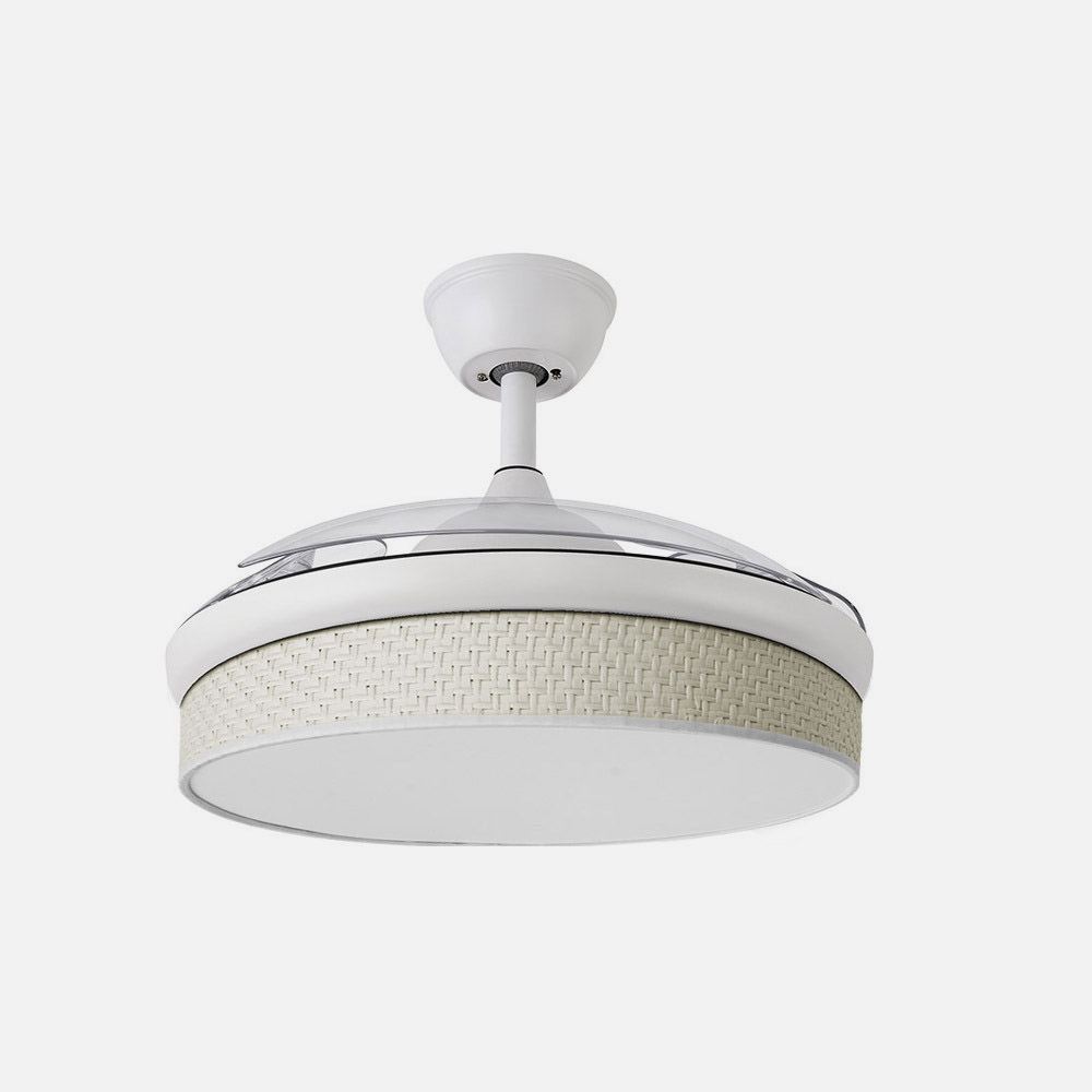 Ventilador Dc Moda 72w Blanco/caã±izo Blanco 91d 3aspas 7200lm 3000-4000-6000k Remoto+ Memoria+ Temporizador_2