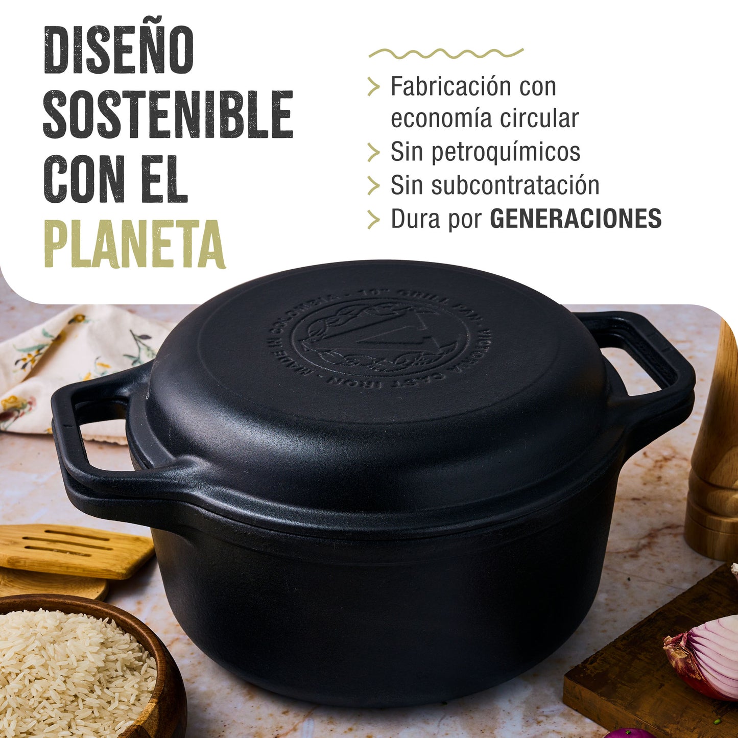 Victoria Horno Holandés Olla Inducción Hierro Fundido Esmaltado 27cm, Tapa - Sartén, 5,7l, Sin Ptfe, 39585, Negro_5