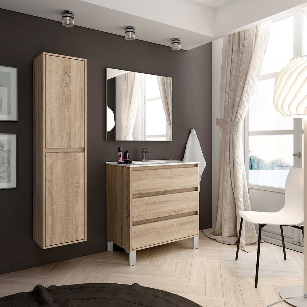 Mueble Baño Sandra - Natural - 3 Cajones - 80 Cm_0