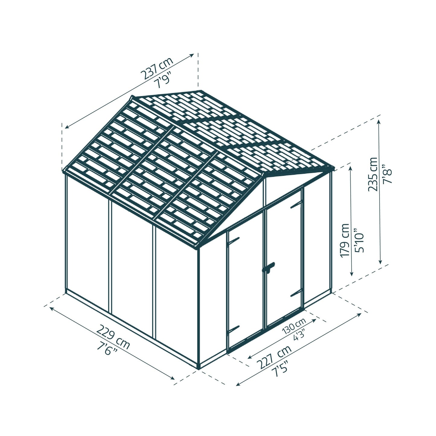 Telheiro de jardim Rubicon 237x229 cm Canopia cinzento escuro