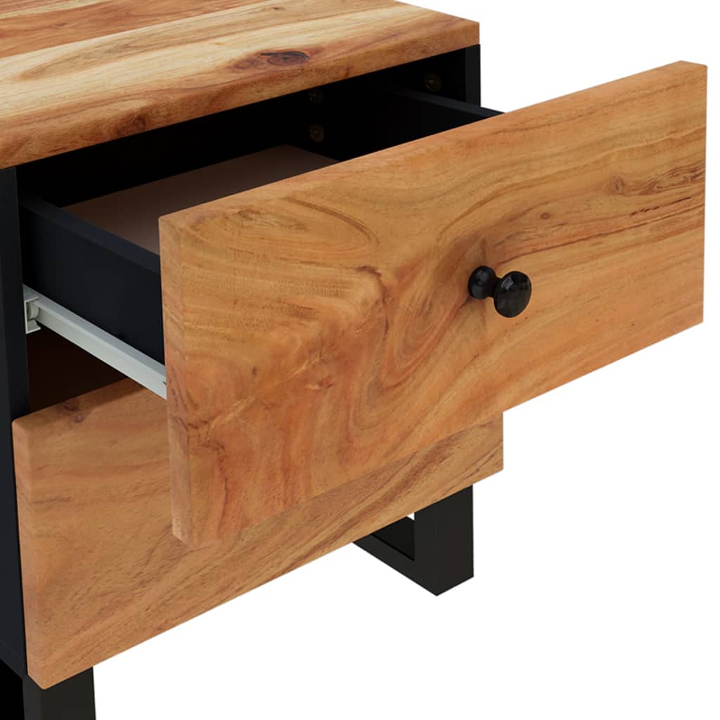 Mesitas De Noche 2 Uds Madera Maciza De Acacia 40x33x46 Cm_4