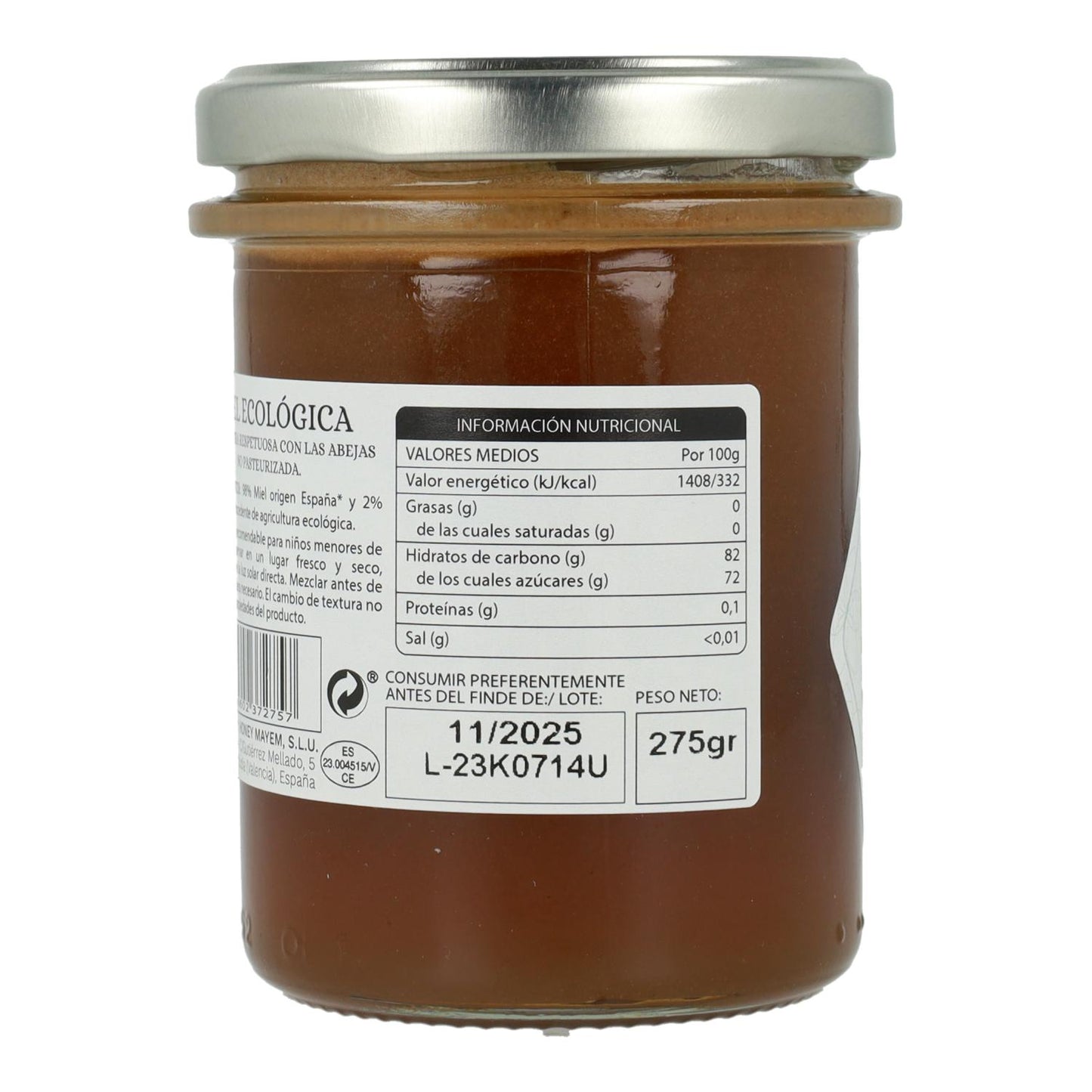 Mel com ginseng biológico Mayem 275 g