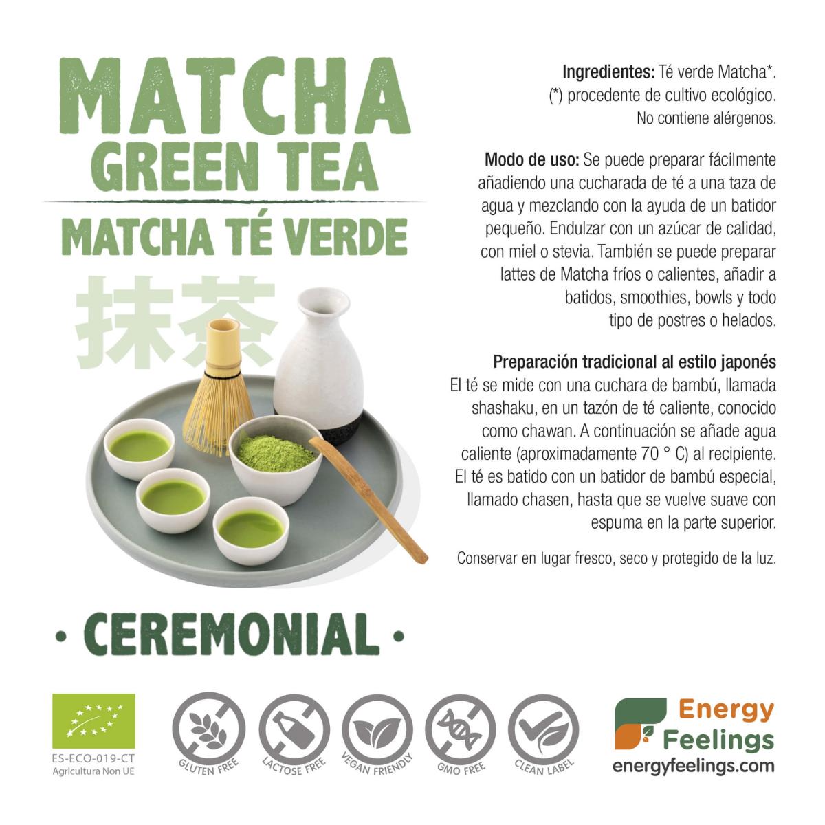 Chá cerimonial ECO matcha, Energy Feelings, 100 g