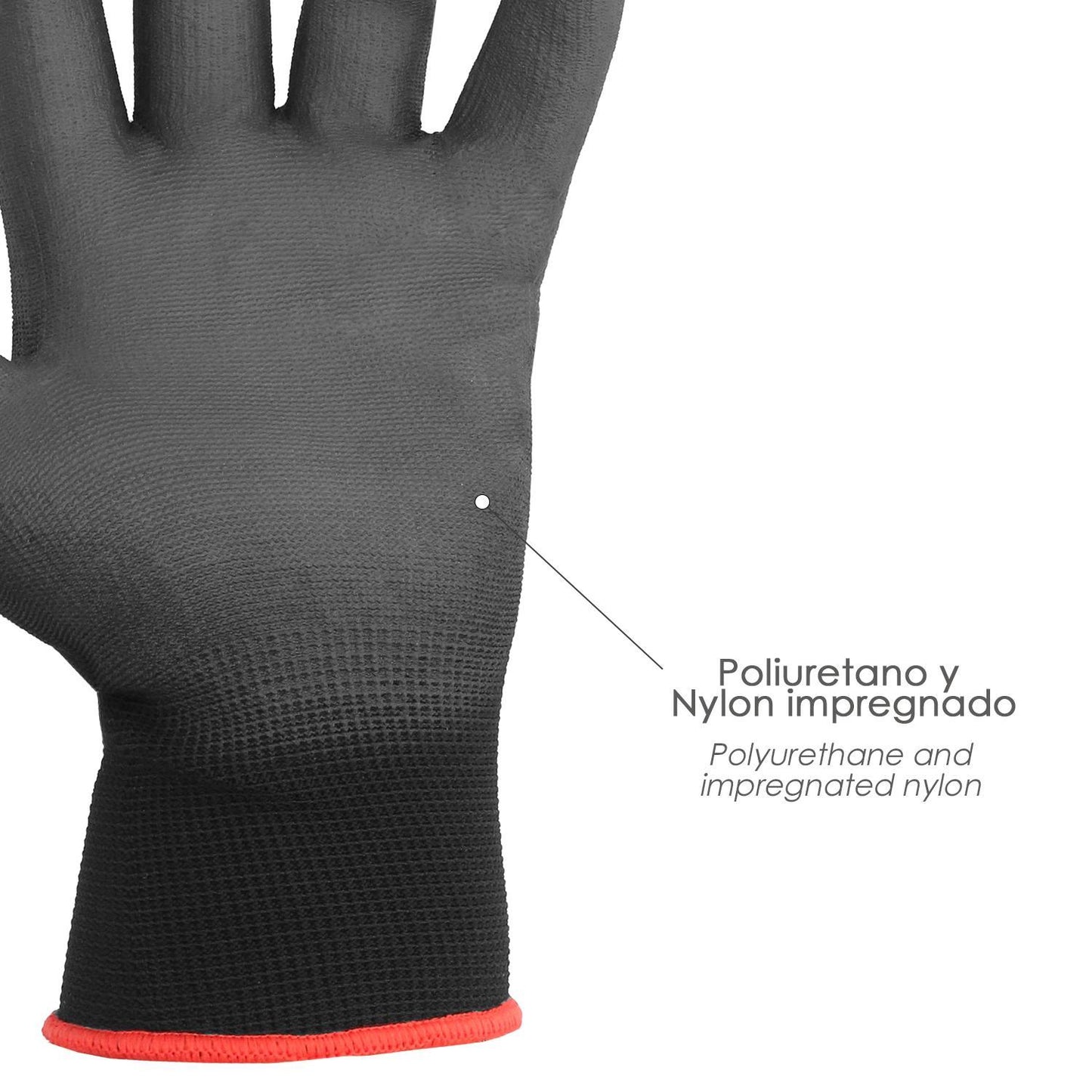 Guantes Poliuretano / Nylon Impregnado 10 (par)