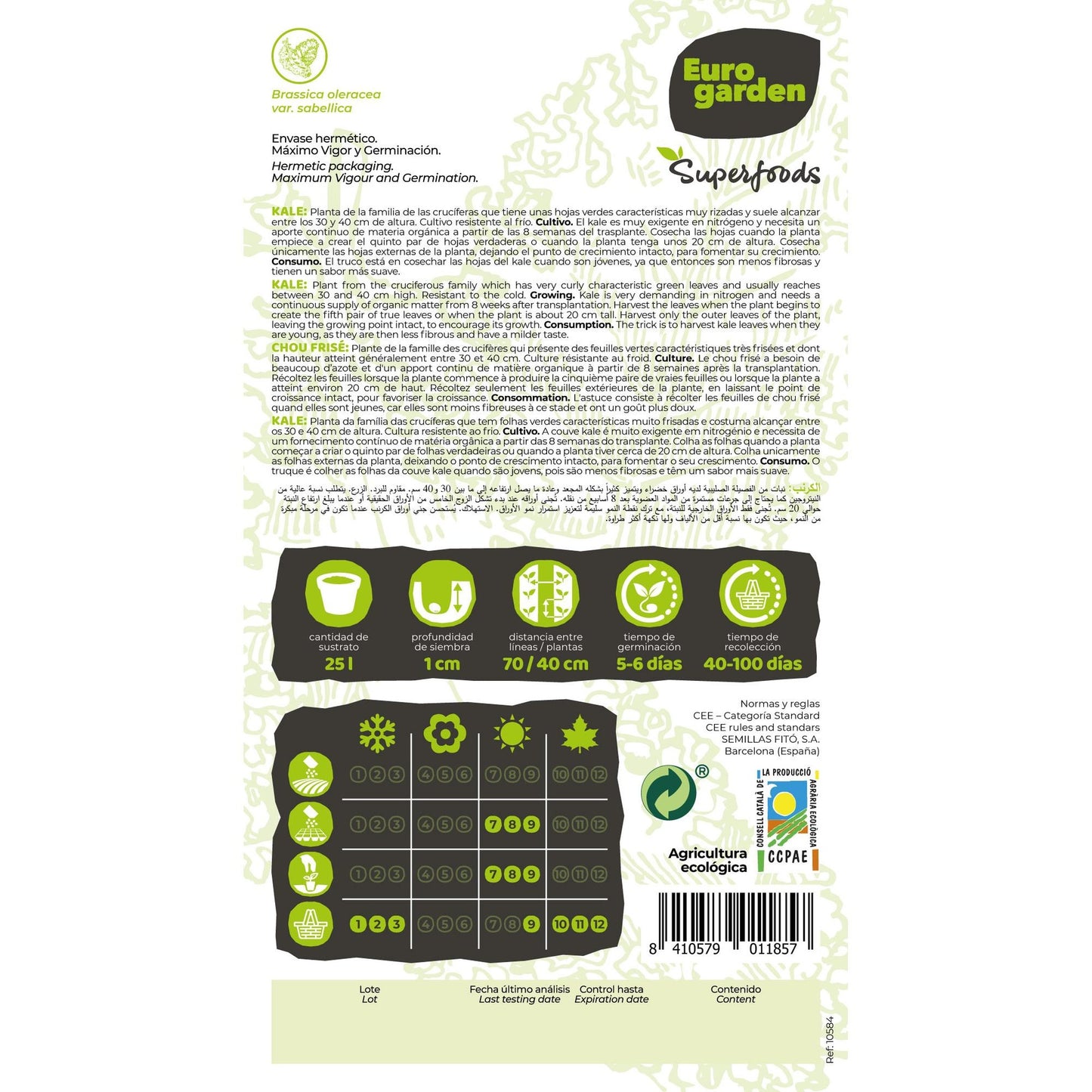 Sementes de couve biológica Westlande Herfst Vitalfoods