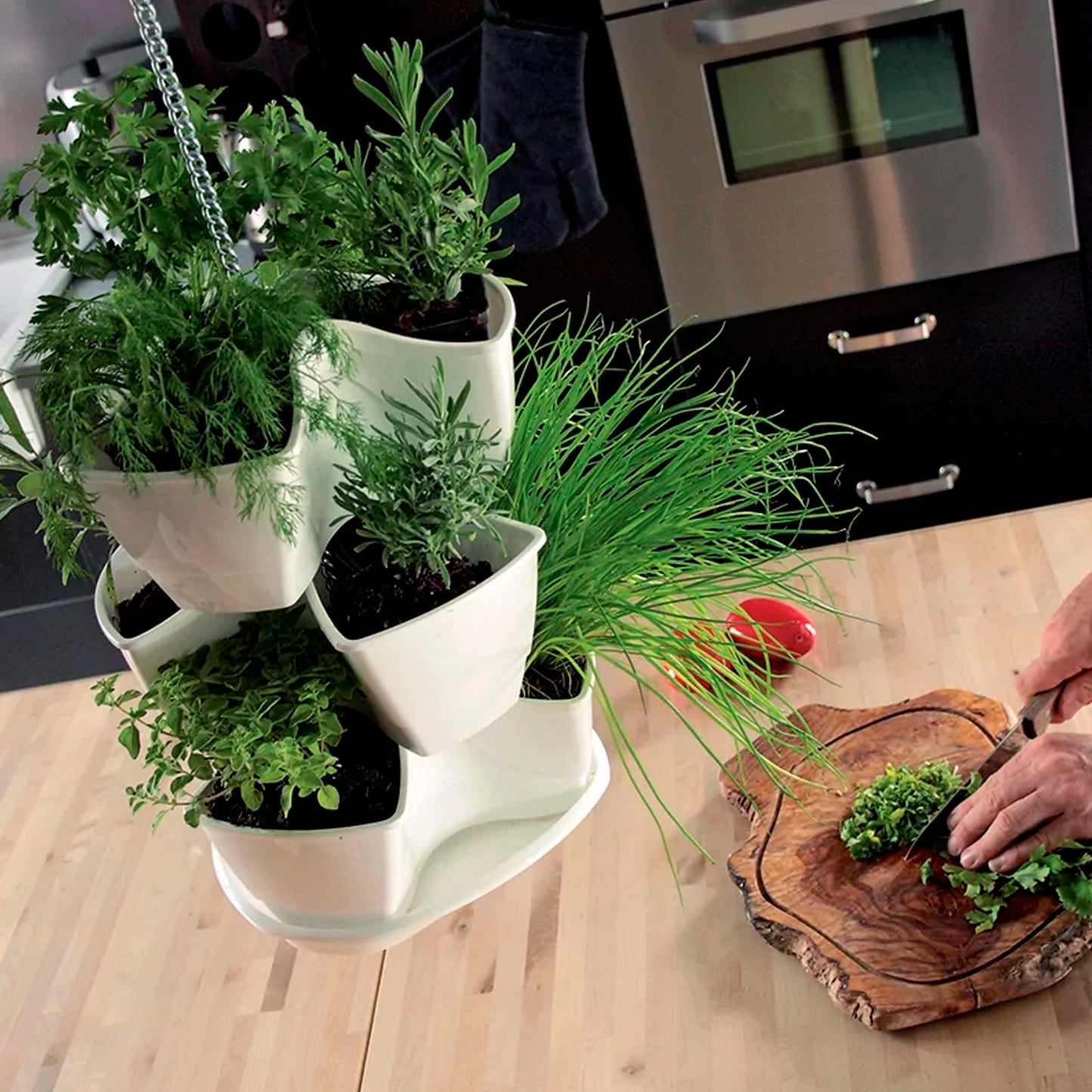 Jardín Vertical Colgante Coubi Herbal 9l., Dimensiones (mm) 295x295x880, Color Blanco