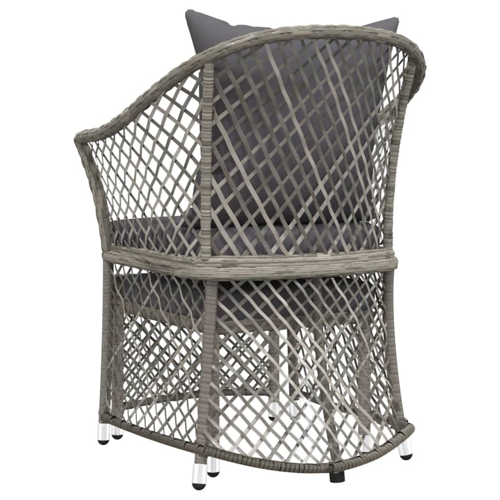 Vidaxl Set De Muebles De Jardín 2 Pzas Cojines Ratán Sintético Gris_5