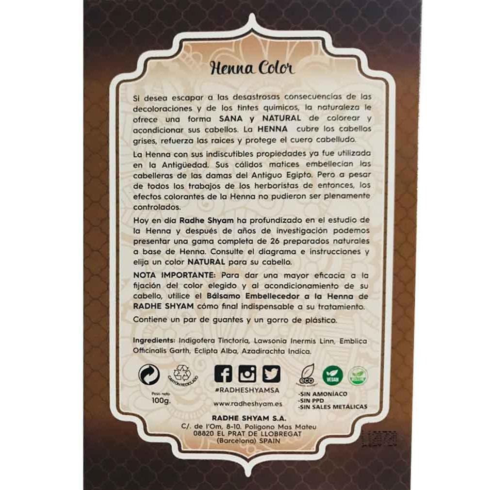 Pó de Henna Castanho Intenso Radhe 100 g