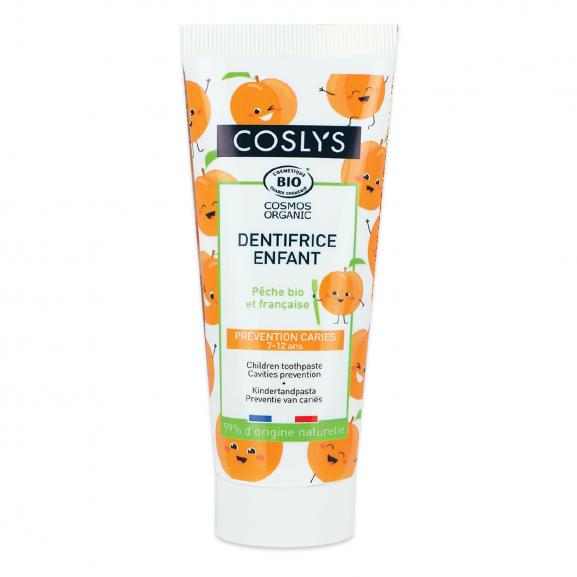 Pasta de dentes Coslys Pêssego para crianças dos 7 aos 12 anos 50 ml