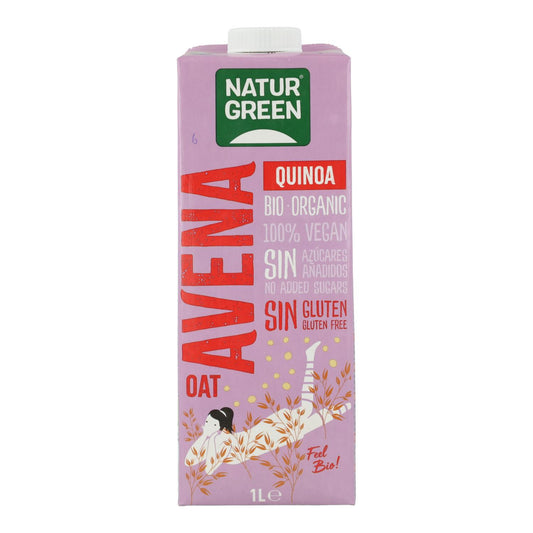 Bebida de aveia e quinoa biológica sem glúten NaturGreen 1 L