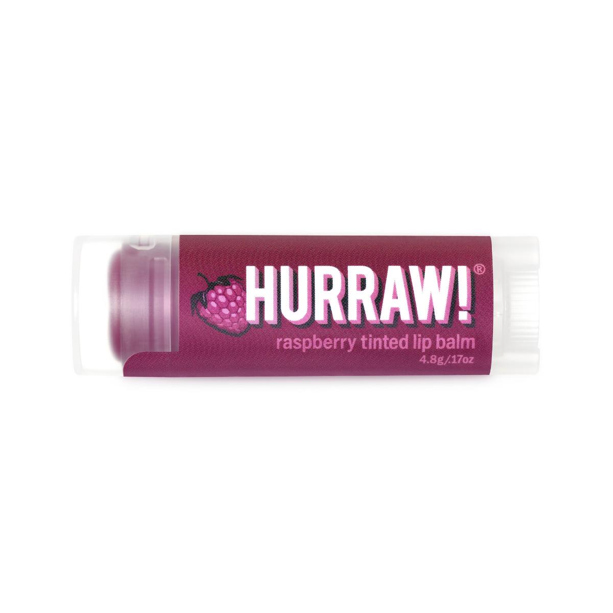 Bálsamo labial com cor framboesa Hurraw 4,8 g