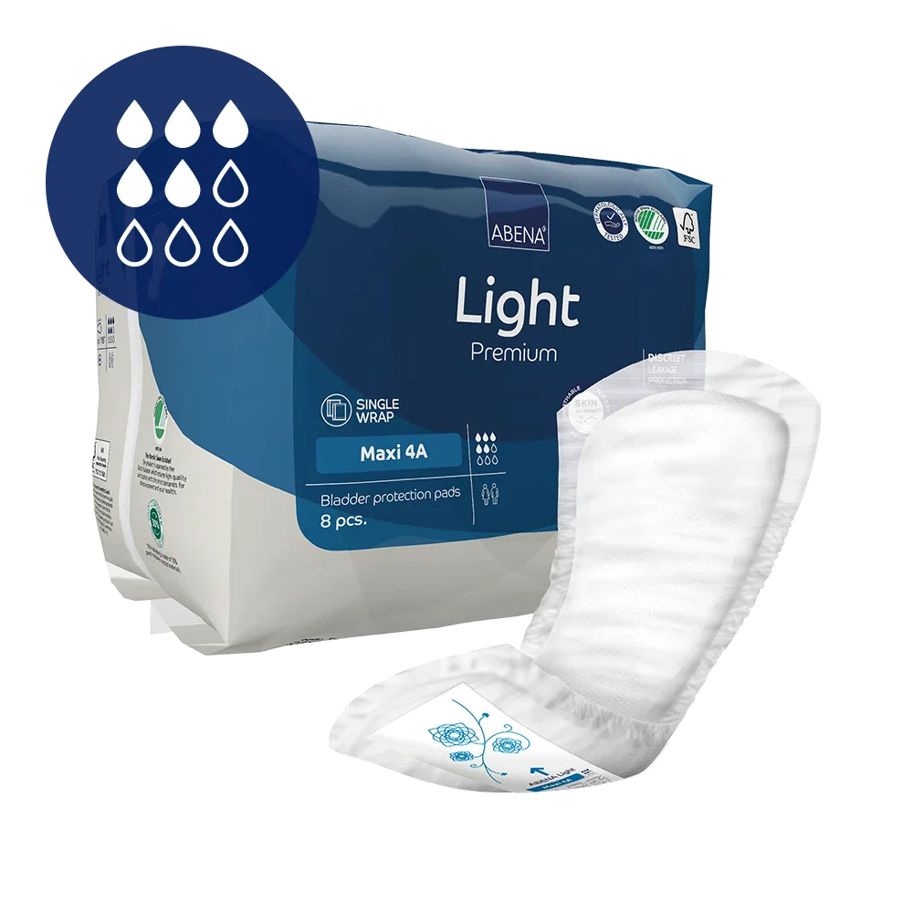 Pensos para incontinência ABENA Light Maxi, 8 unidades