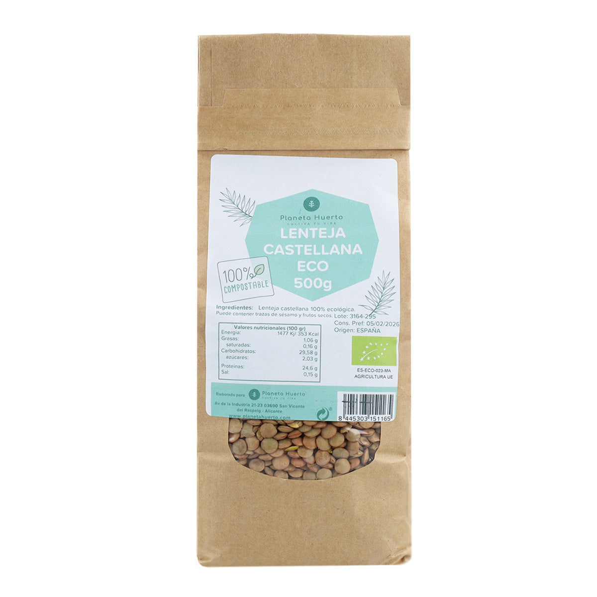 Lentilhas Castelhanas ECO Planeta Huerto 500 g