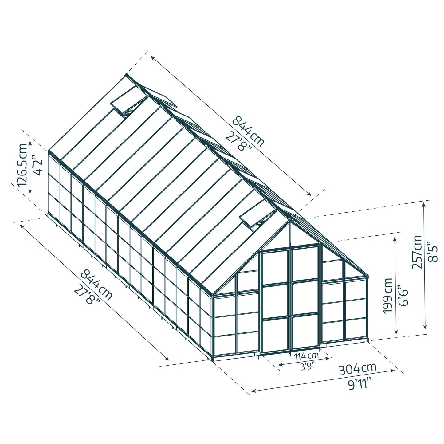 Estufa Balance 844x304 cm Canopy Prata