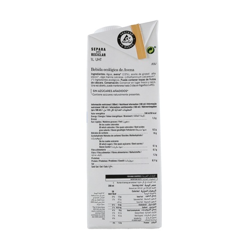 Bebida de aveia Nature Bio Amandin 1 L