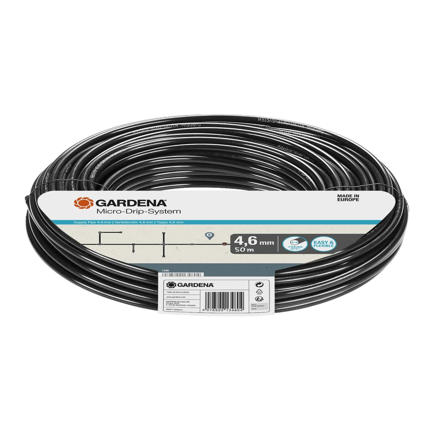 Tubo de distribuição 4,6 mm (3/16") 50 metros Microdripsystem Gardena