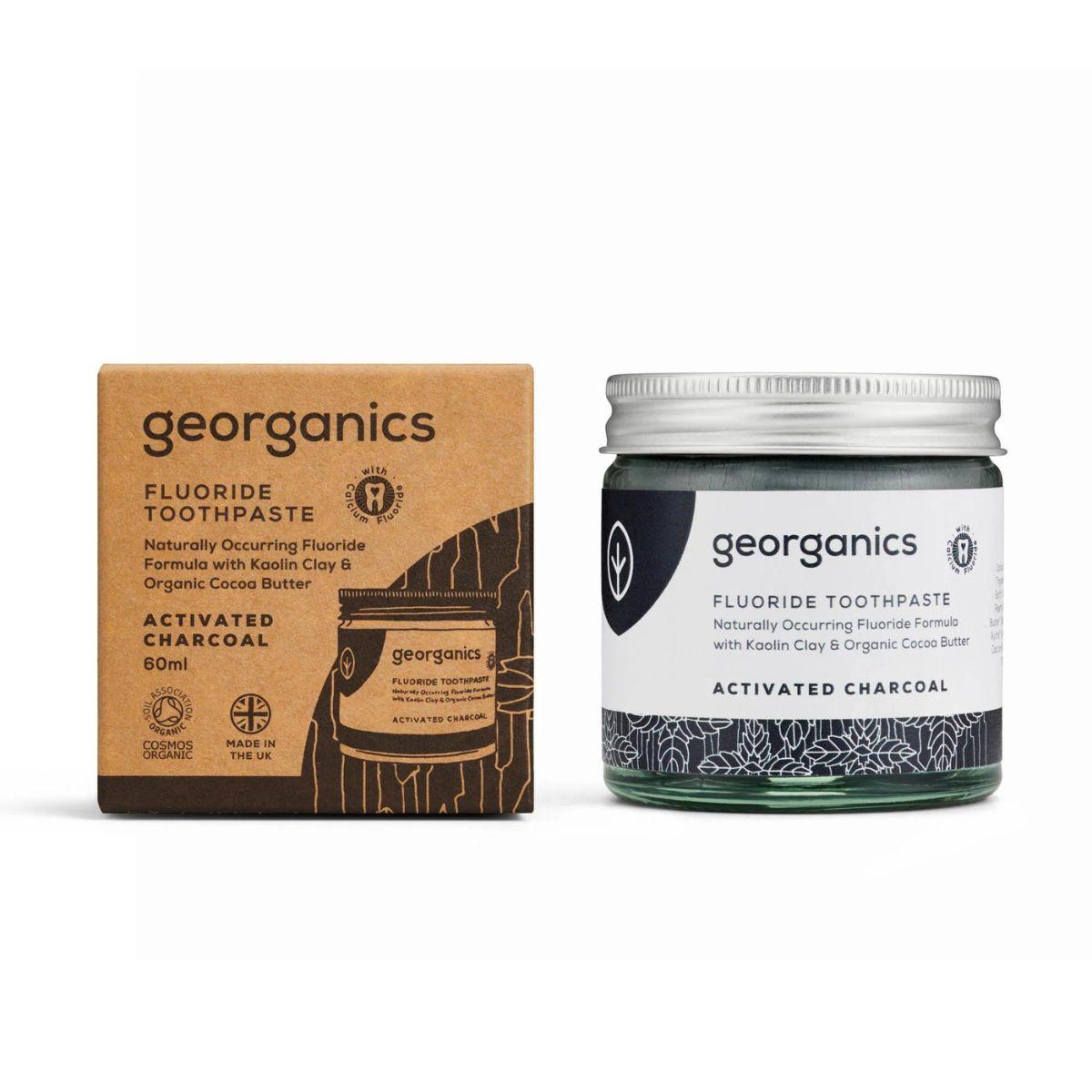 Pasta de dentes com flúor e carvão Georganics 60ml