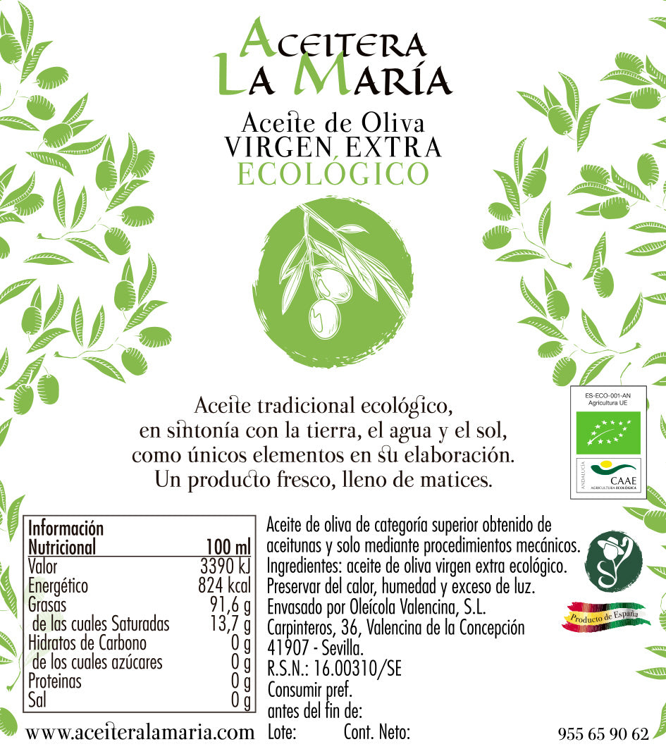 Aceite De Oliva Virgen Extra Ecológico 5 L Pet Cosecha 2024-2025_2